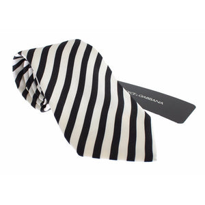 Dolce & Gabbana Men Black White Silk Classic Tie