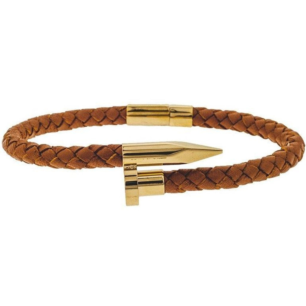 Mister Nail Leather Bracelet - Caramel