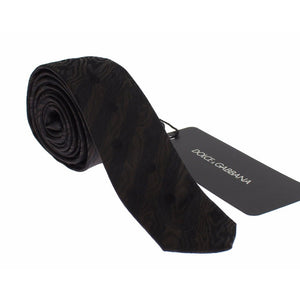 Dolce & Gabbana Men Brown Striped Silk Skinny Tie