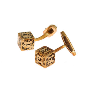 Dolce & Gabbana Gold Brass Dice Cufflinks