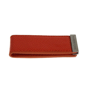 Dolce & Gabbana Orange Leather Magnet Money Clip