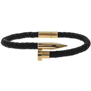 Mister Nail Leather Bracelet - Black