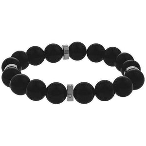 Mister Royal Plus Bead Bracelet - Onyx & Chrome